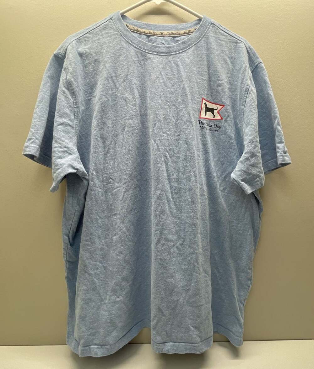The Black Dog Martha's Vineyard Short Sleeve Graphic T-Shirt Light Blue - mens s